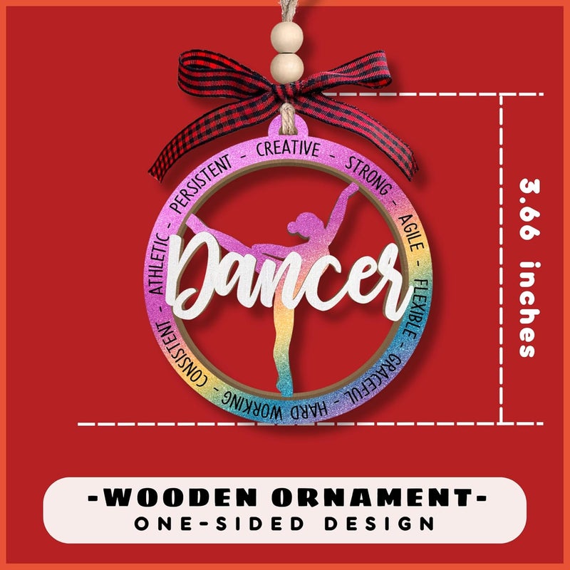 MAPDTWO Dance Ornament - Dancer Christmas Ornaments for Tree - Dancing Thank You Gifts for Dance Teacher Instructor, Girl, Team - Dancer Gifts for Women, Teens - 2 Layered Wood Ornament 2025 - Image 2